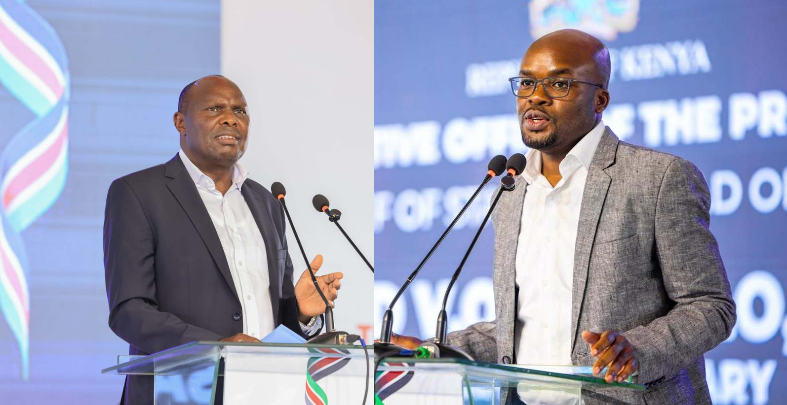 Head of Public Service Felix Koskei (left) and Interior Principal Secretary Raymond Omollo during the RAAs conference in Kitui on May 7, 2026/COURTESY