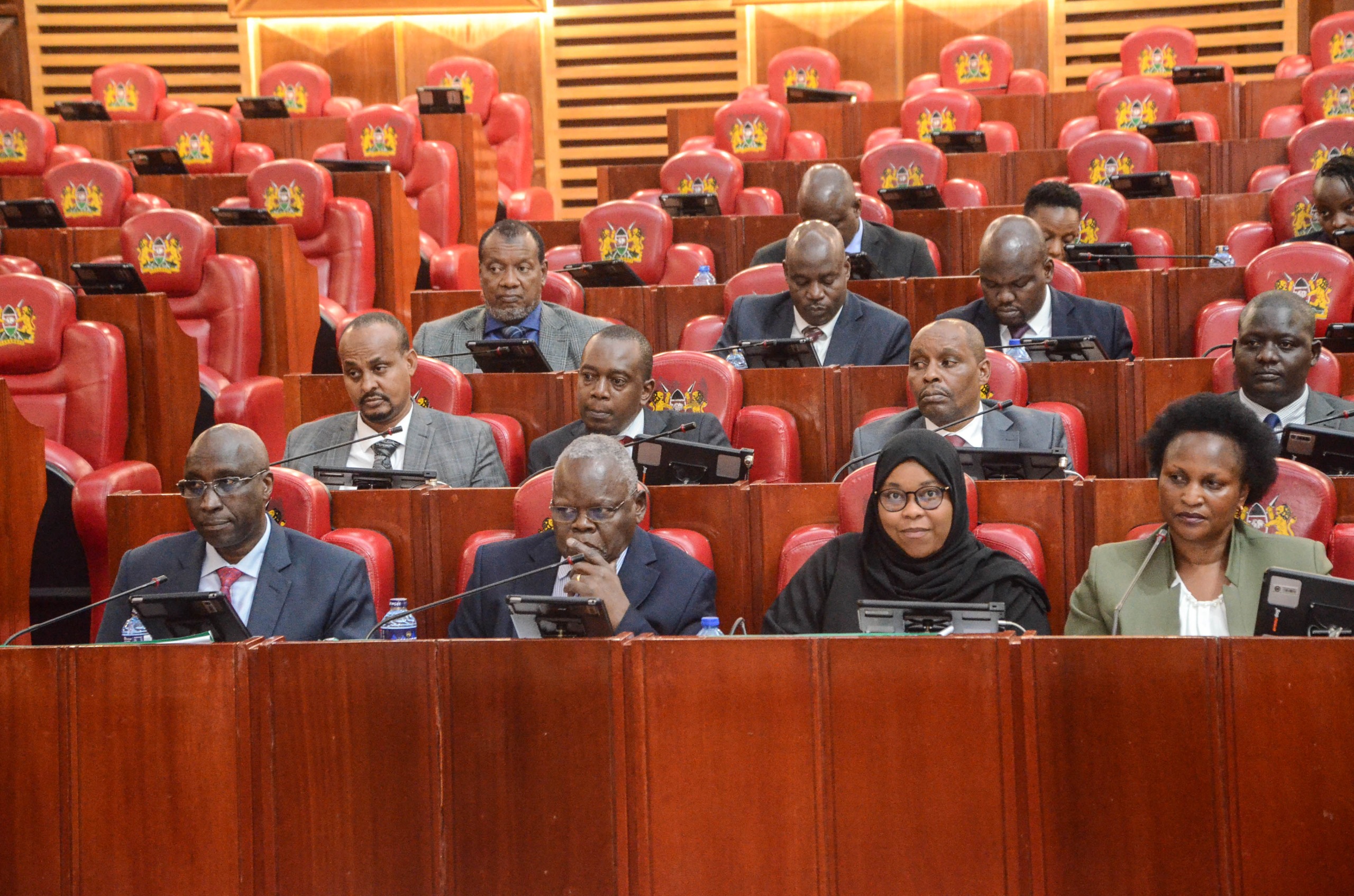 IEBC official Obadiah Keitany, Commissioner Prof. Francis Aduol, Vice Chair Fahima Abdallah and Commissioner Ann Njeri Nderitu, when they appeared before the National Assembly Departmental Committee on Justice &amp; Legal Affairs to receive their submissions on the Budget Estimates for the Financial Year 2026-2027 at Bunge Towers on May 12 2026.