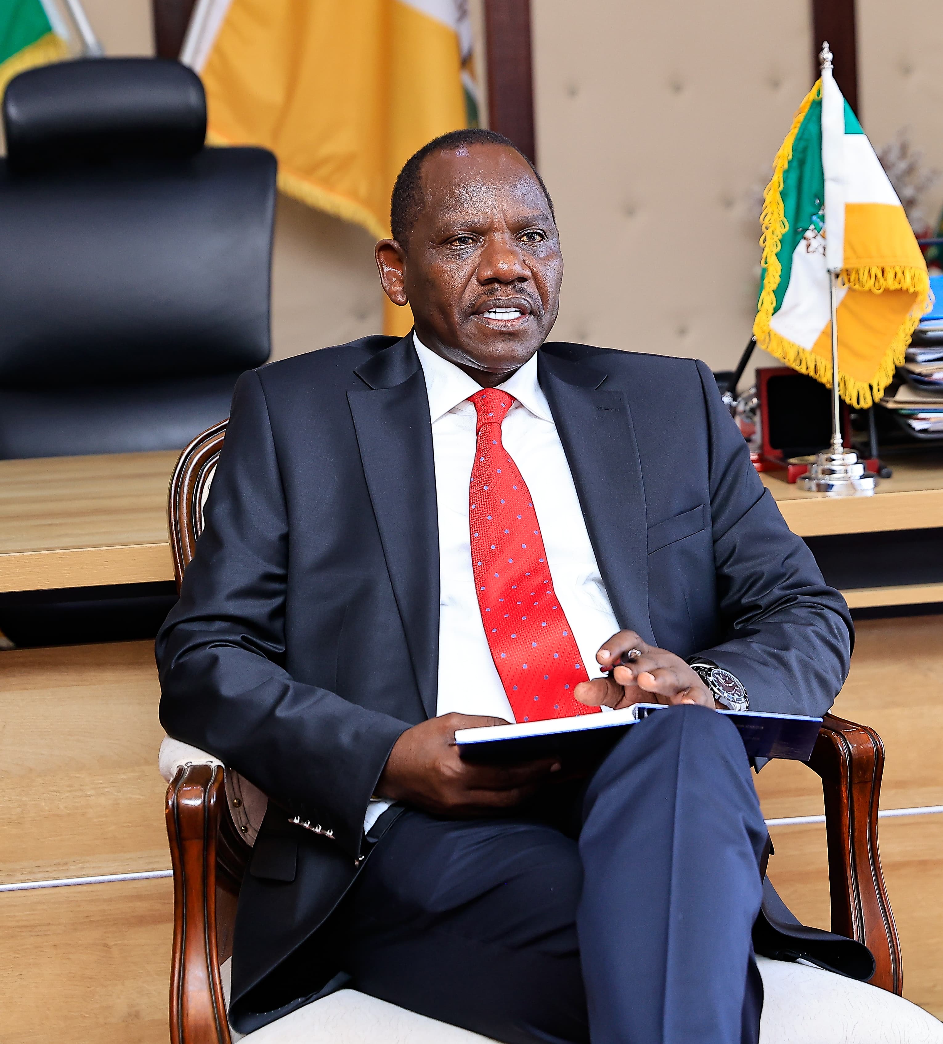 Governor Jonathan Bii of Uasin Gishu during staff meeting at his office in Eldoret