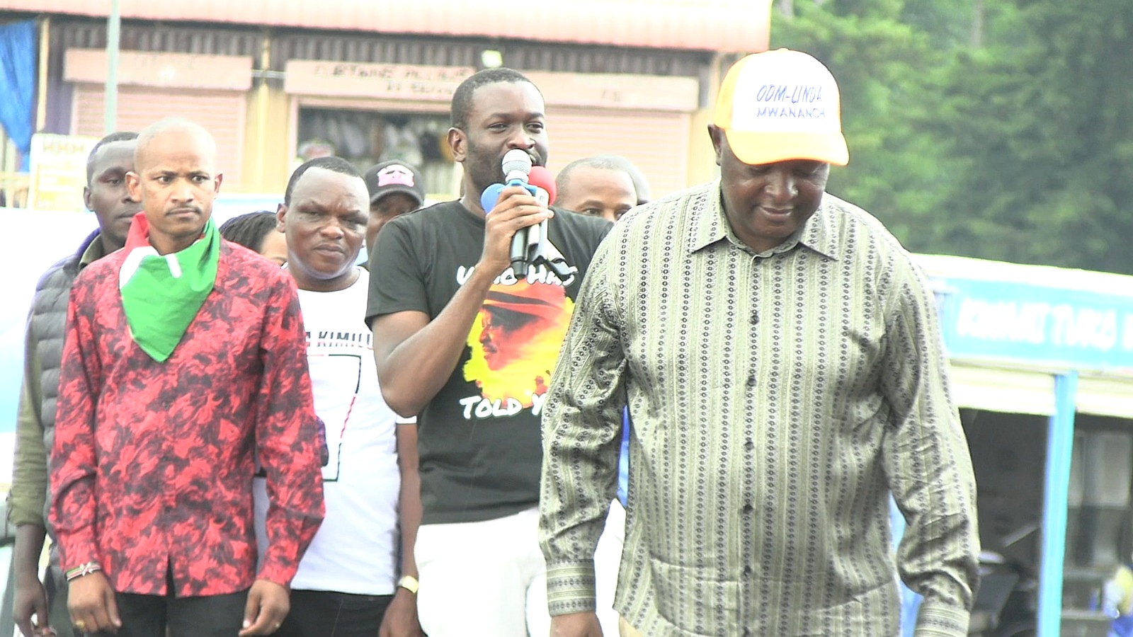 Embakasi MP Babu Owino, Nairobi Senator Edwin Sifuna and his Vihiga counterpart Godfrey Osotsi during a Linda Wananchi rally at Mumboha grounds on Saturday April 25, 2026