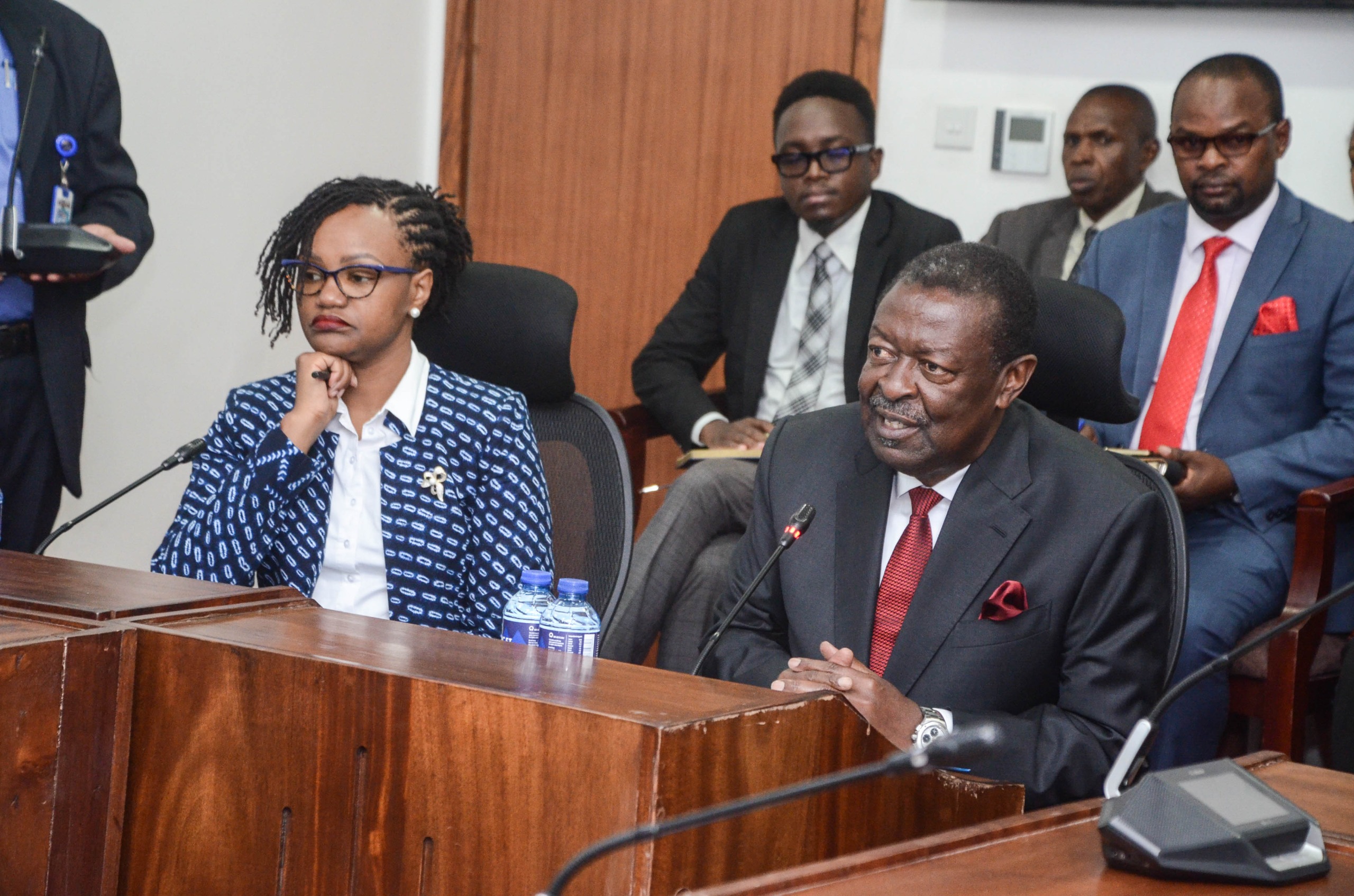 Prime Cabinet Secretary Musalia Mudavadi and Diaspora Affairs Principal Secretary Roseline Njogu appearing before the Senate Labour and Social Committee on Thursday, May 7, 2026
