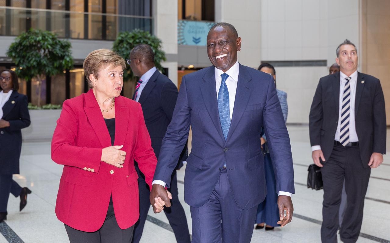 IMF managing director Kristalina Georgieva with President William Ruto in Washington, DC on December 4, 2025 /PCS