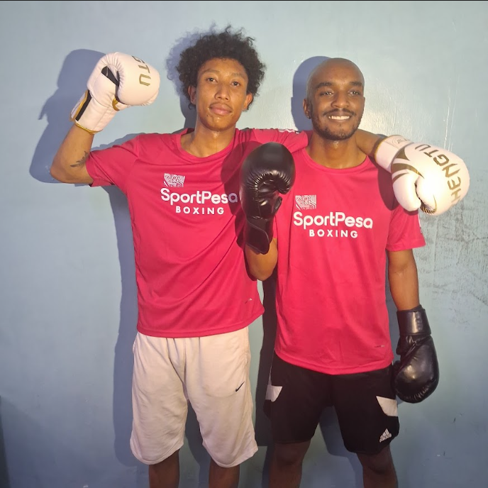 Jin Shen and Muiruri 'Ruri' Irungu at Dragon Fitness Arena in Dagoretti