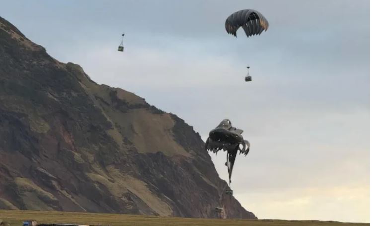 Medical supplies were dropped onto the remote island, which has no airstrip and a population of just 221