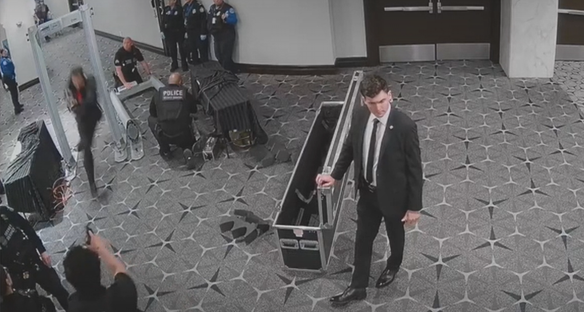 New footage shows how Trump dinner gunman charged through security