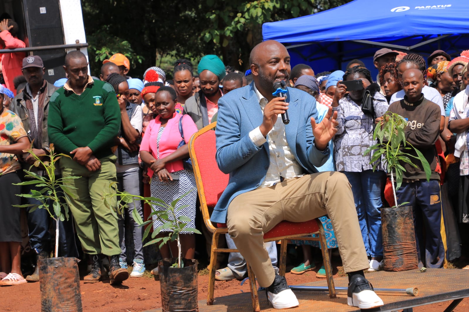 Murang'a Governor Irungu Kang'ata addresses resident on May 9, 2026
