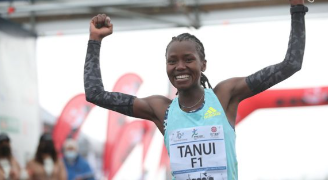 Angela Tanui in a previous race/ HANDOUT