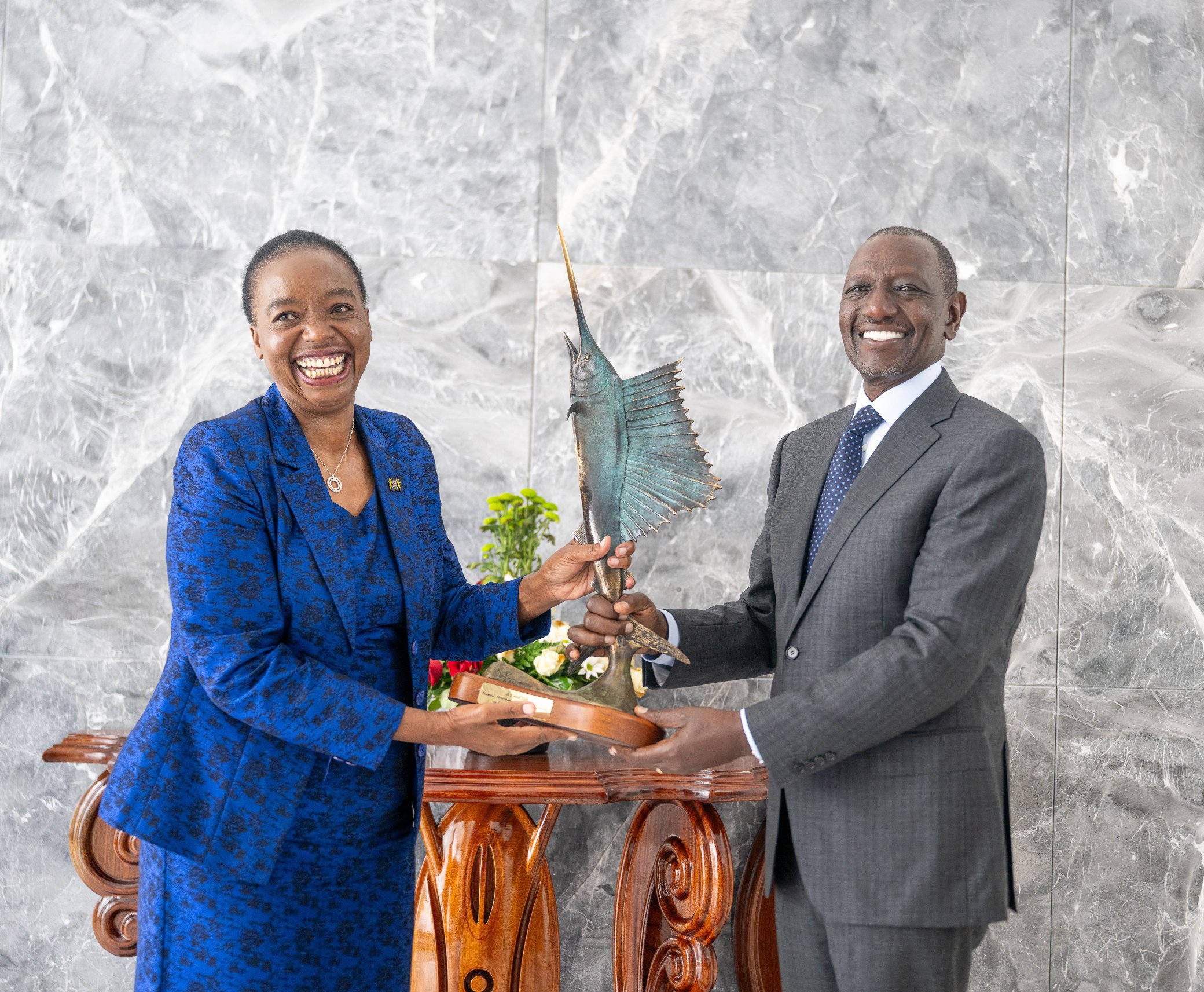Ambassador Monica Juma with Pres