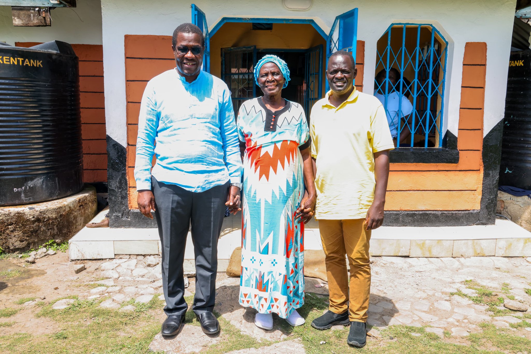 Energy CS Wandayi with Mama Doris Okello and MP Jared Okello when the CS paid the Okello family a visit recently/Opiyo Wandayi X