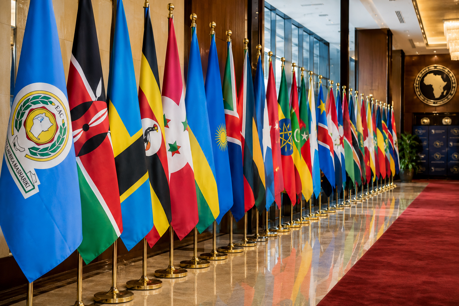 East African and African national flags // AI