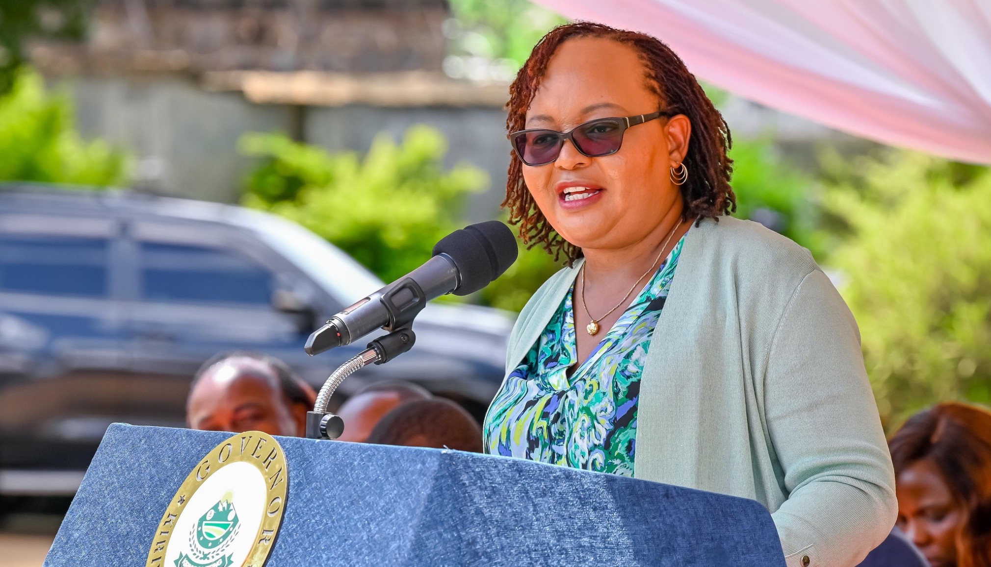 Governor Anne Waiguru speakings during issuance of Sh129.5 million bursaries to support 48,000 students across Kirinyaga county, May 6, 2026. /SCREENGRAB