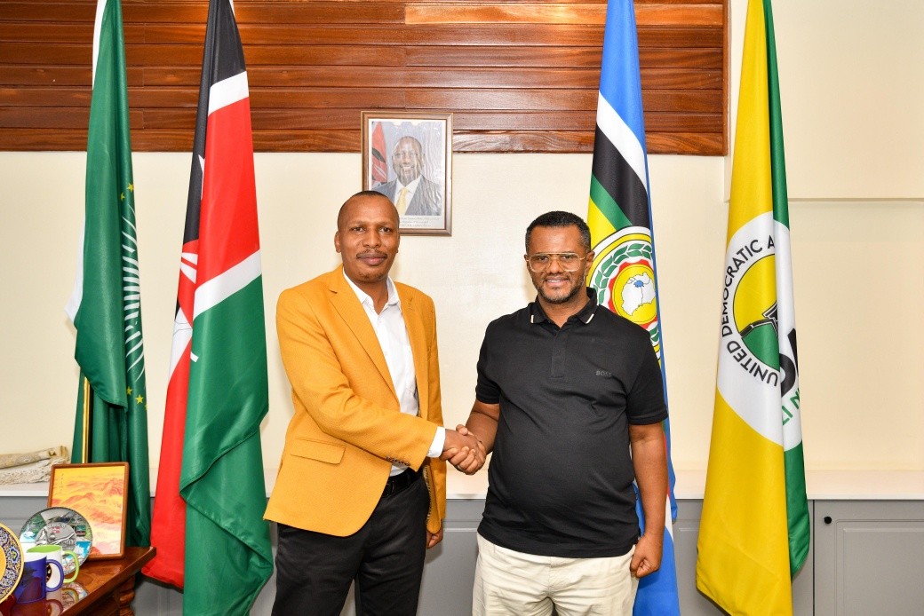 UDA SG Omar with Muranga Senate Aspirant Patrick Muigai on Wednesday
