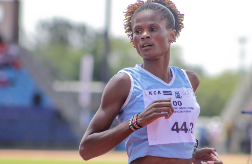 Lilian Odira wins the women's 1,500m at the Prisons Inter-Regional athletics championships/ TEDDY MULEI
