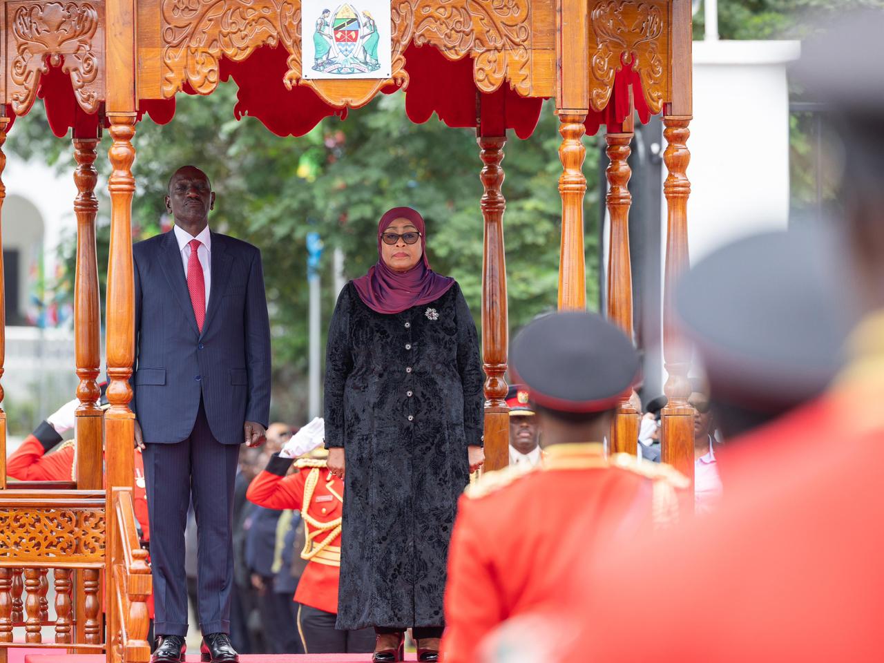 President William Ruto and his counterpart Samia Suluhu in Dar Es Salaam on May 4, 2026 / PCS