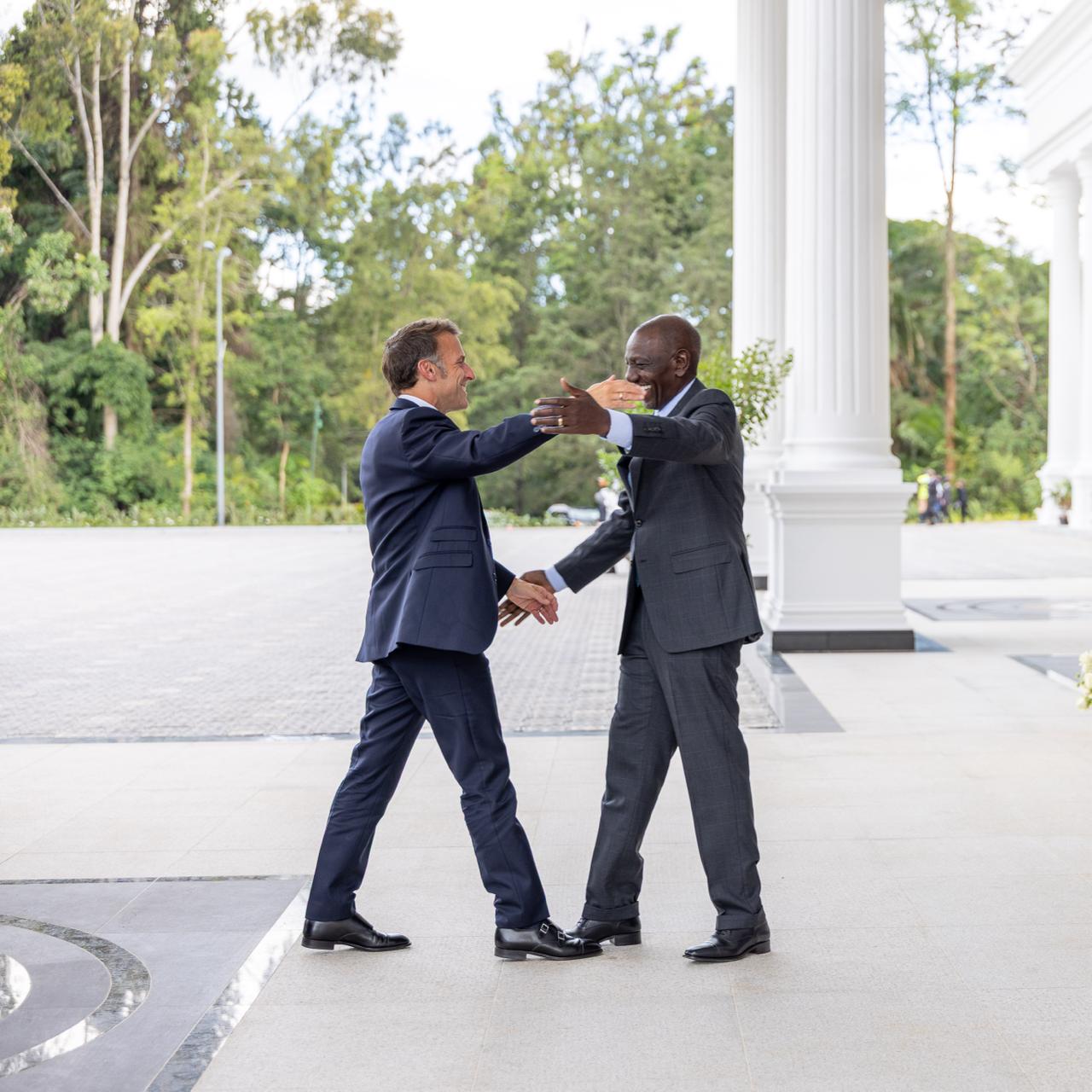 President William Ruto receives his French Counterpart Emmanuel Macron at State House Nairobi on May 10, 2026./PCS