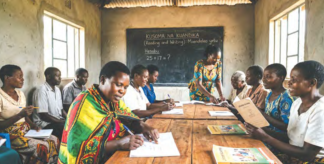 Adult education learners in class/HANDOUT