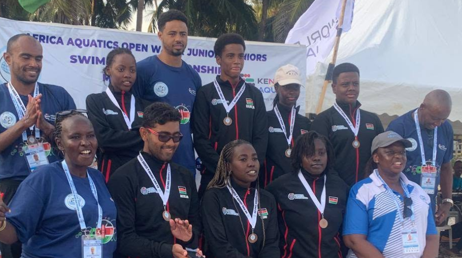 Kenya Open water swim  team at the Africa event in Mombasa/HANDOUT