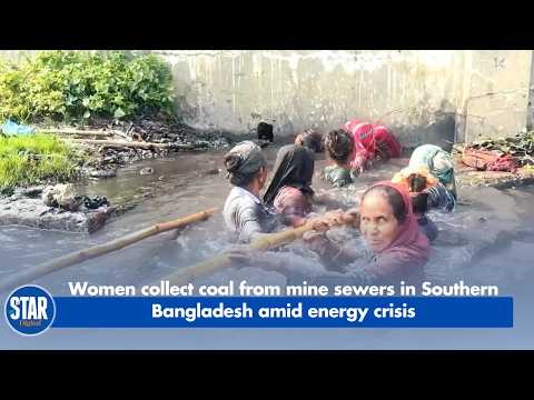Women Collect Coal from Mine Sewers in Southern Bangladesh Amid Energy Crisis
