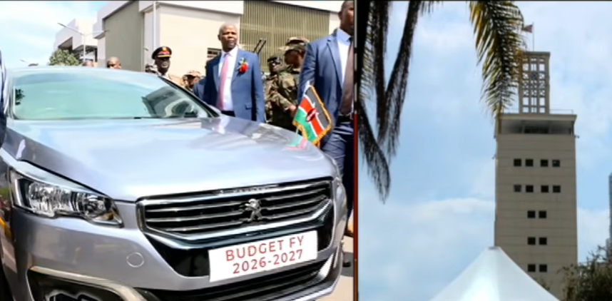 Mbadi rides in a customised car to Parliament