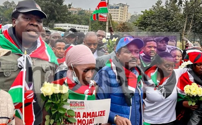 Martha Karua, Kalonzo Musyoka, and David Maraga March to Parliament
