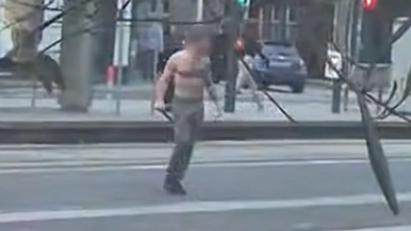 4 in hospital after bare-chested man with weapon roams around Edinburgh