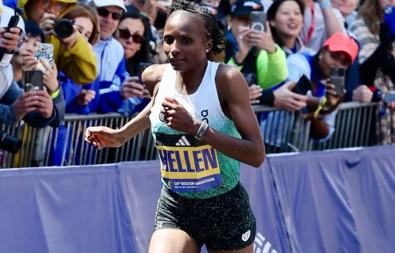 Hellen Obiri at the 2025 Boston Marathon/ FILE