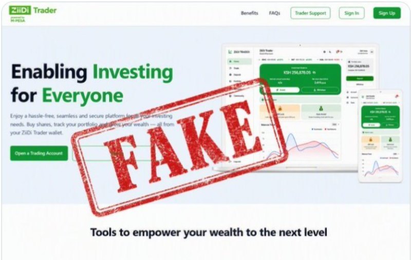 Safaricom flags unauthorised Ziidi Trader website