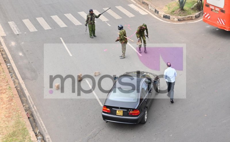 IN PICTURES: Roadblocks on Thika Superhighway Amid Protest Fears