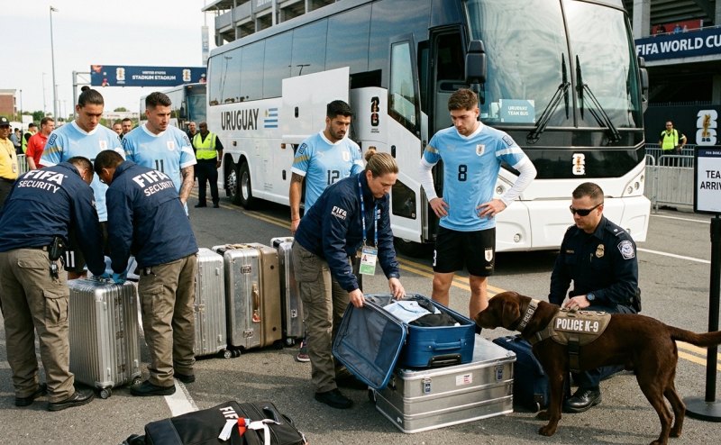 Uruguay Team Luggage Inspected by Sniffer Dogs in US