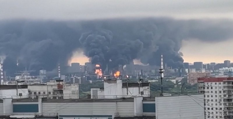 Moscow residents complain of black rain after attack on oil refinery