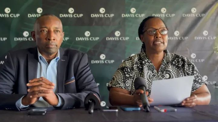 from left tennis Kenya director Francis Mutuku and vice president Martha Tirop
