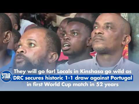 Locals in Kinshasa go wild as DRC secures historic 1-1 draw against Portugal