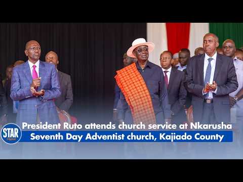 President Ruto attends a church service at Nkarusha Seventh Day Adventist church, Kajiado County