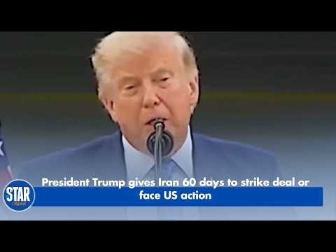 President Trump gives Iran 60 days to strike deal or face US action