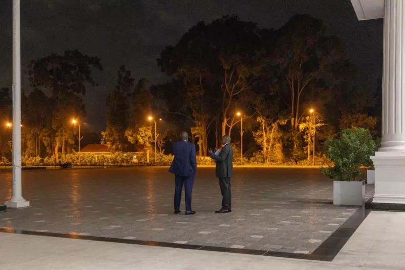 [PHOTOS] Ruto, Kindiki hold late-night meeting at State House