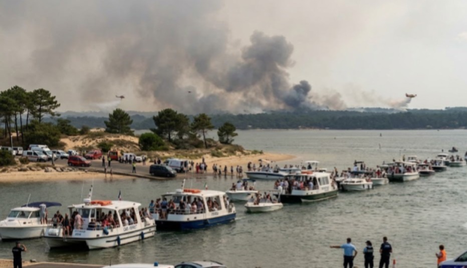 France orders evacuation of tourist spot as hundreds flee wildfires by boat