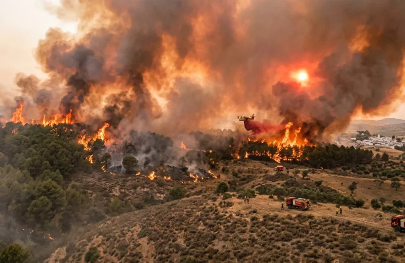 Twelve die in wildfire in Spain as heatwave continues in southern Europe