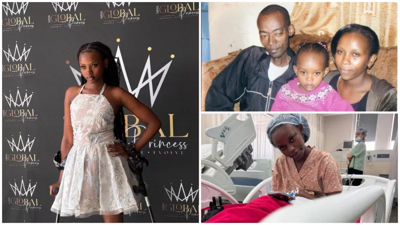 Young girl standing up to hereditary bone cancer