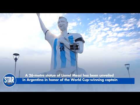 Argentina honors its football icon with a massive 26-metre Lionel Messi statue in Cutral Co