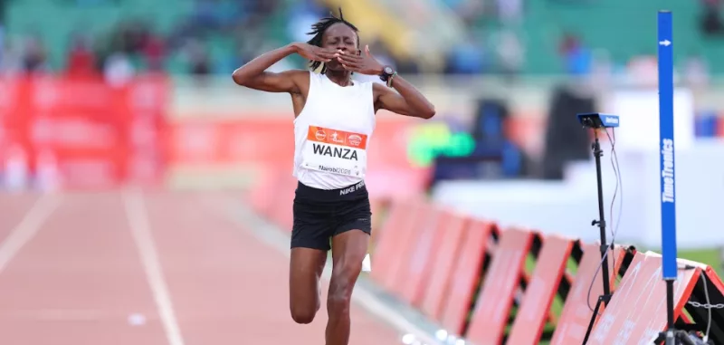 Diana Wanza competes in the women's 5,000m at the Kip Keino Classic/ HANDOUT