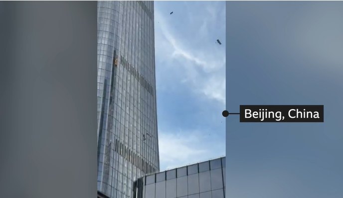 Plane crashed into a tower in Beijing but China is not saying what happened