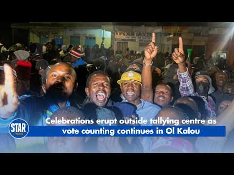 Celebrations erupt outside tallying centre as vote counting continues in Ol Kalou