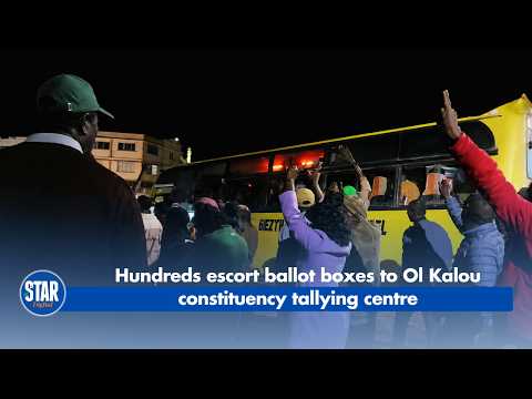 Hundreds escort ballot boxes to Ol Kalou constituency tallying centre