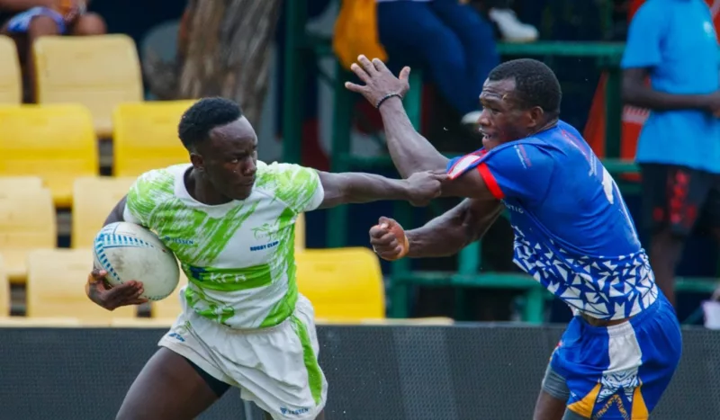 Action between KCB and Kisumu RFC at the Driftwood Sevens/HANDOUT