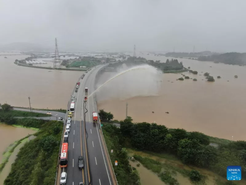 Record rains drench South Korean city as landslide kills one