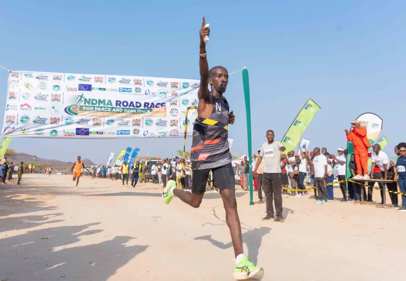 Lmayiana Lengeyia wins the men's 10km road race/ HANDOUT