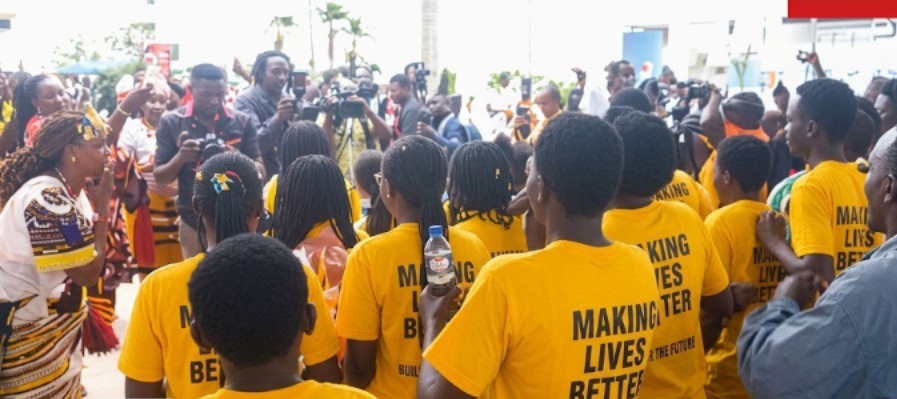 Cheers,dancing greet Ghetto Kids at Entebbe Airport