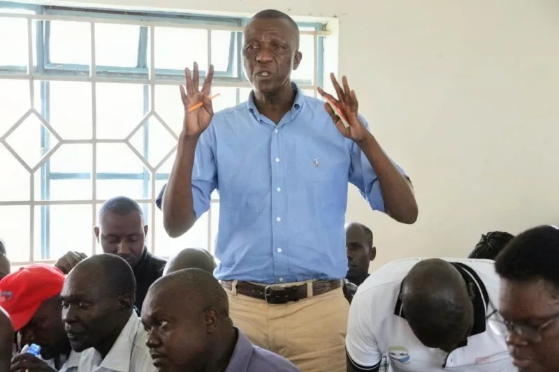 Amagoro resident Kenas Odikor givi his during a public participation on the Busia County Annual Development Plan (ADP) 2027 at at the Disaster Centre in Amagoro/IMAGE/HILTON OTENYO