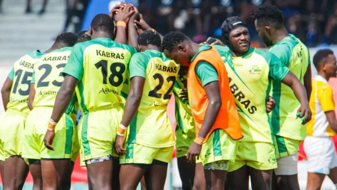 Kabras players during Day One of the Dala Sevens in Kisumu/ HANDOUT