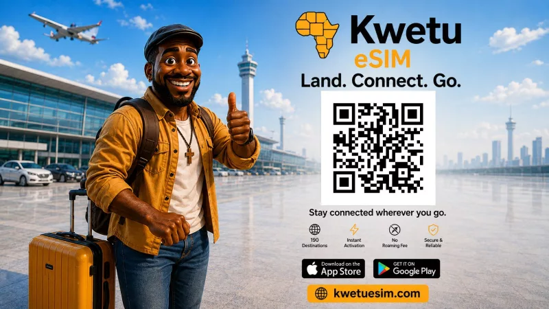 No SIM card? Kwetu eSIM lets you land connected in 190+ countries